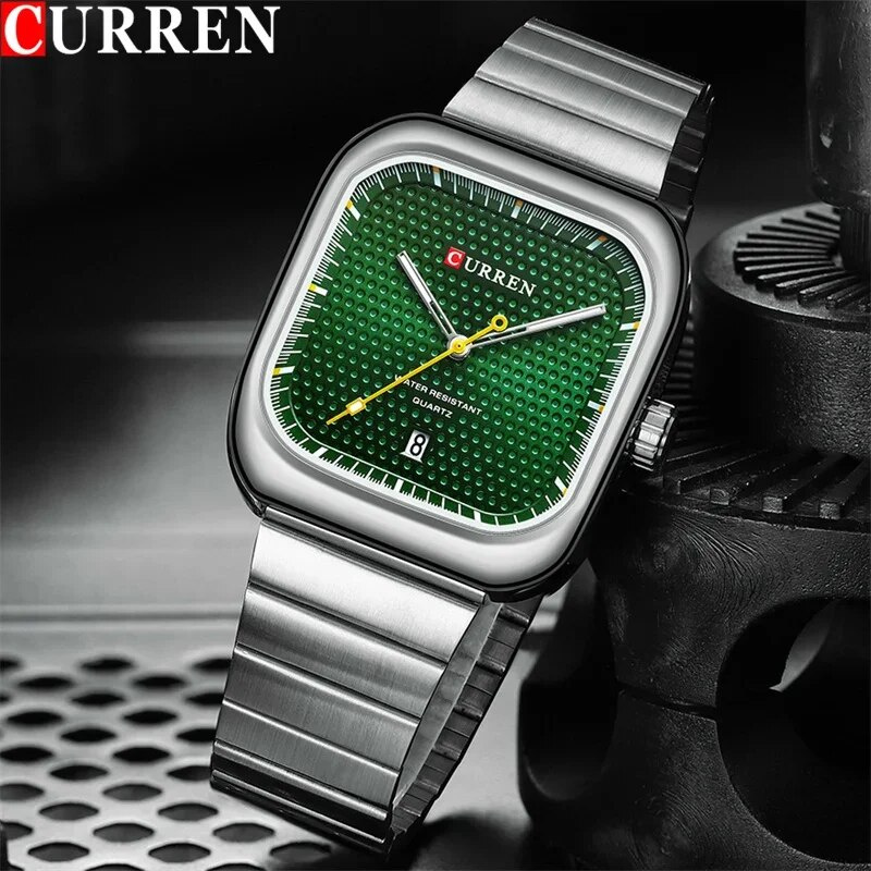 large Часы мужские Curren 8460 Silver-Green 0