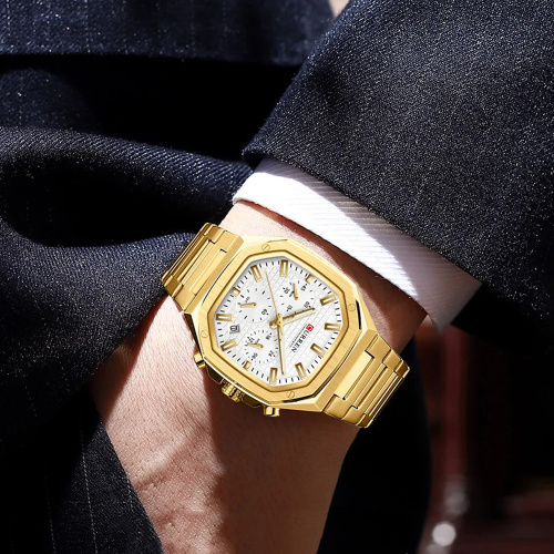 Часы мужские Curren 8459 Gold-White-1