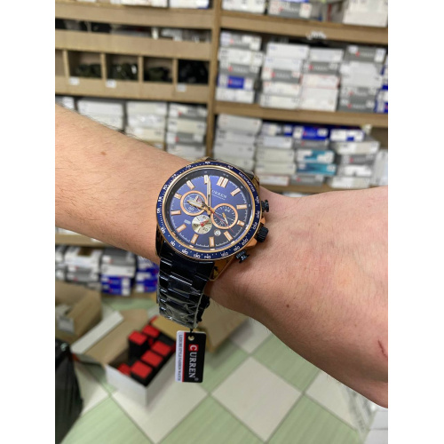 Часы мужские Curren 8418 Blue-Gold-0