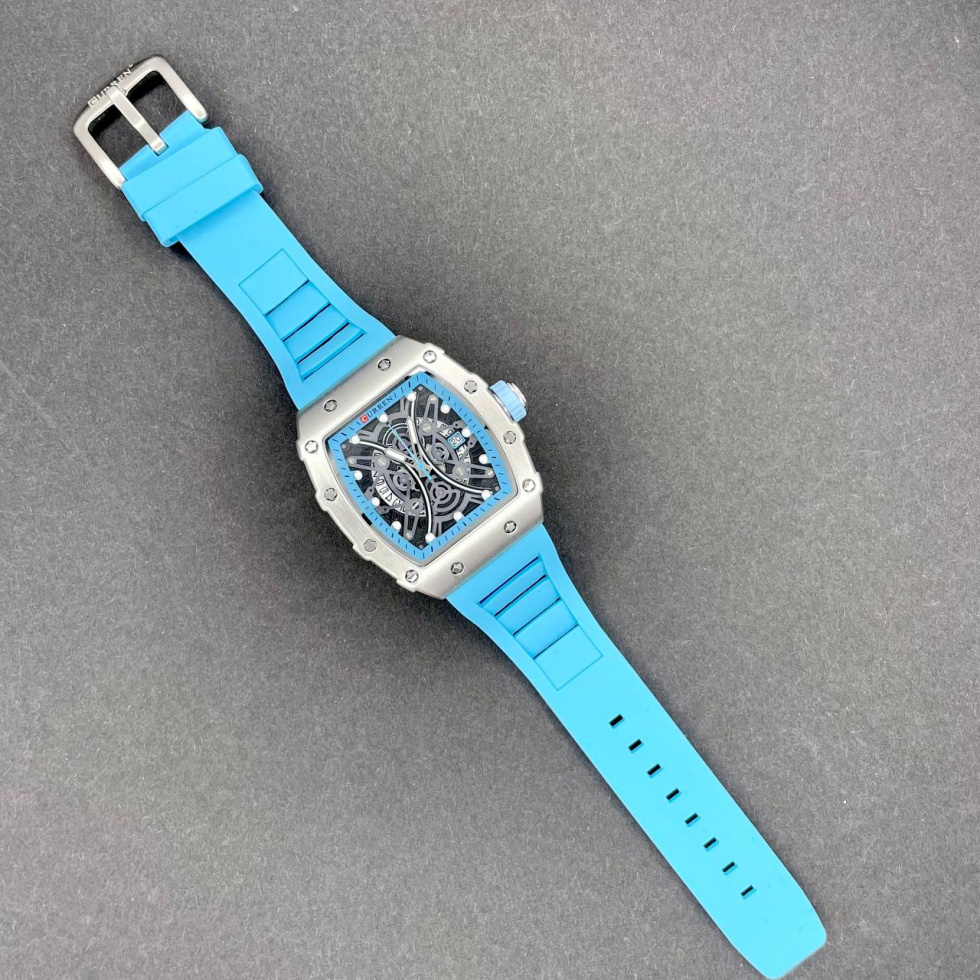 large Часы мужские Curren 8438 Black-Light Blue 0