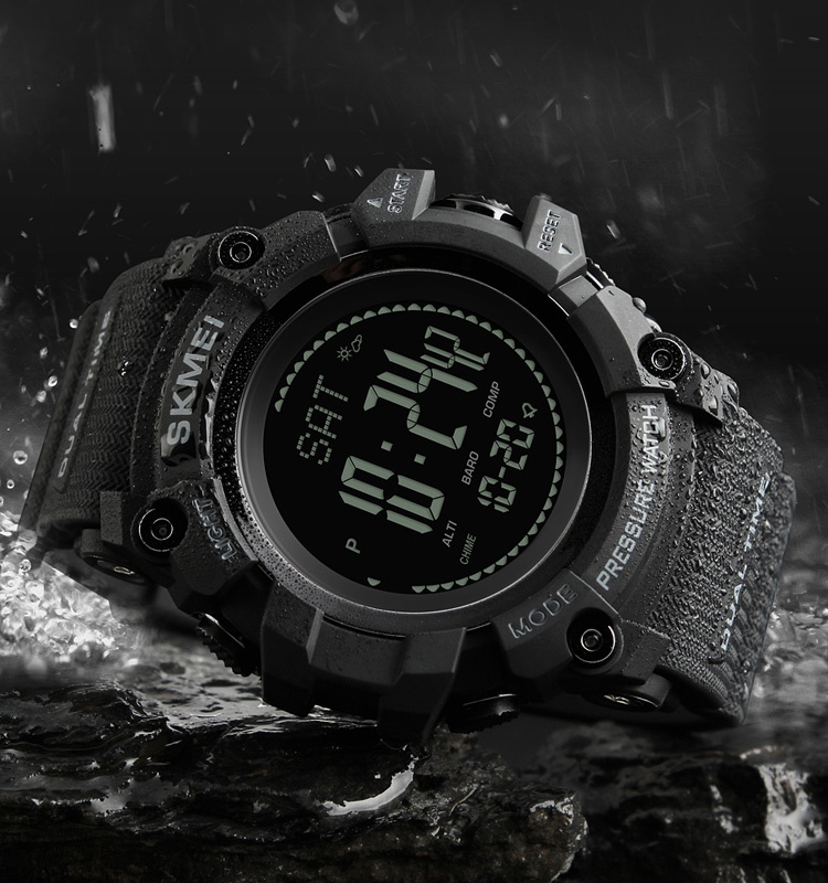large Часы мужские Skmei 1358 Black Smart Watch Compass 1