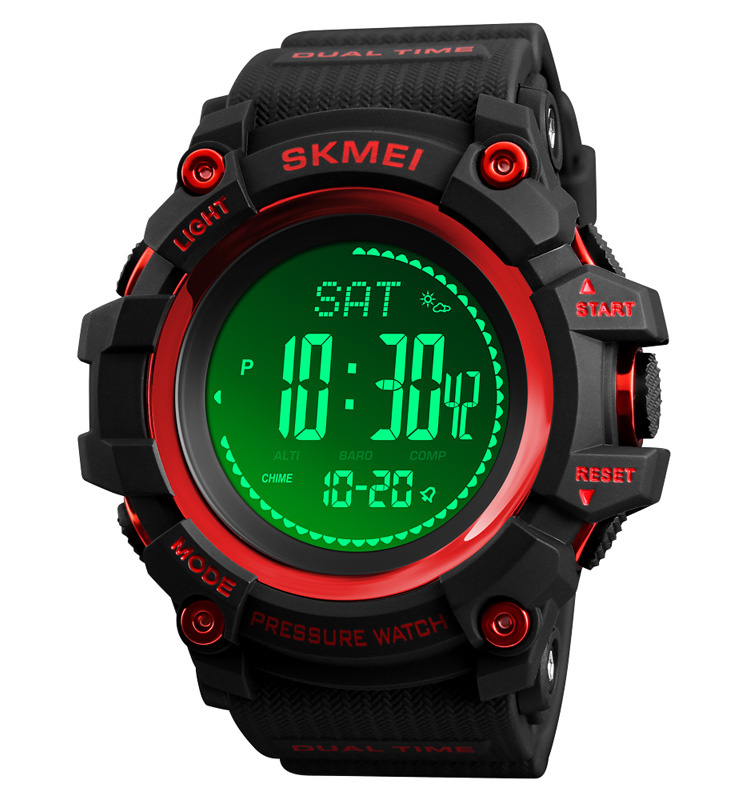 large Годинник чоловічий Skmei 1358 Black-Red Smart Watch Compass 0
