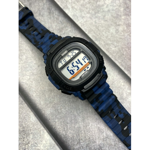 Годинник чоловічий Skmei 1657CMBU Camouflage-Blue-0