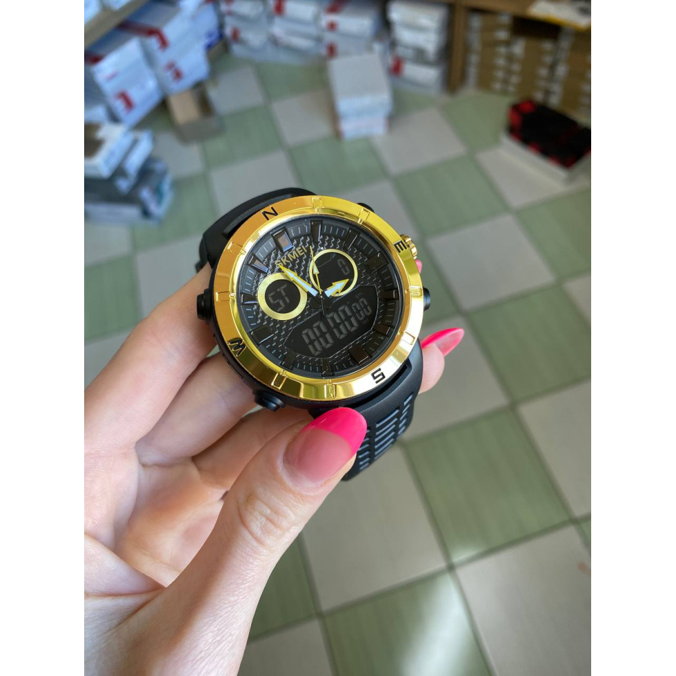 Живые фото часов Skmei 2014GDBK Gold-Black 0