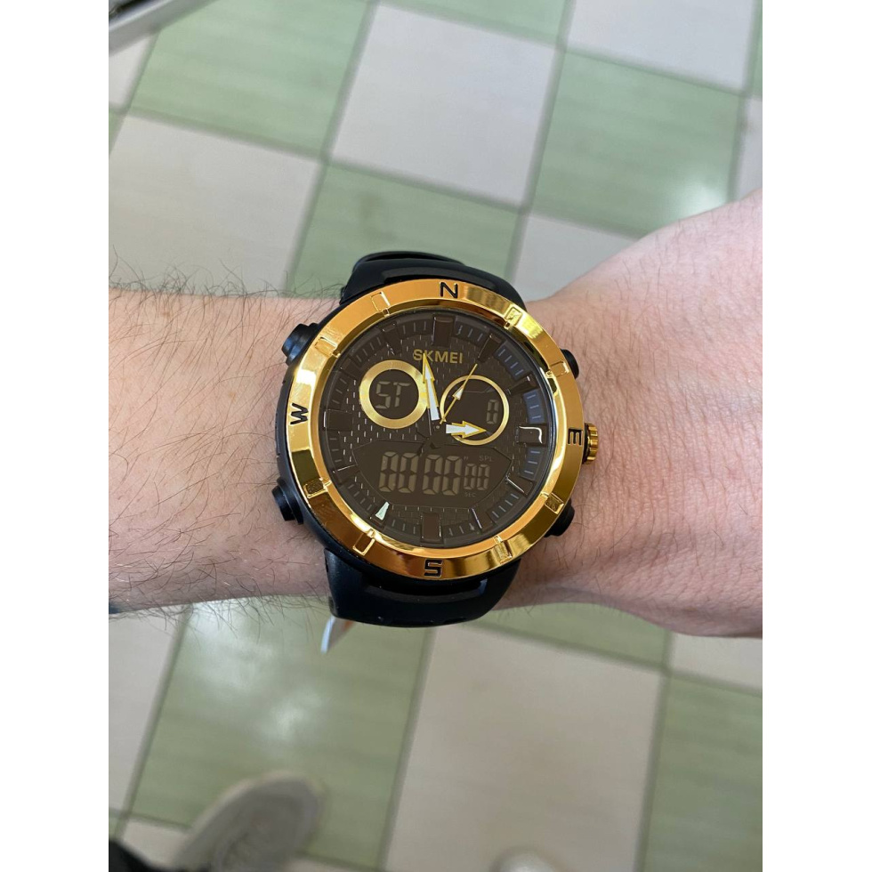 Живые фото часов Skmei 2014GDBK Gold-Black 3