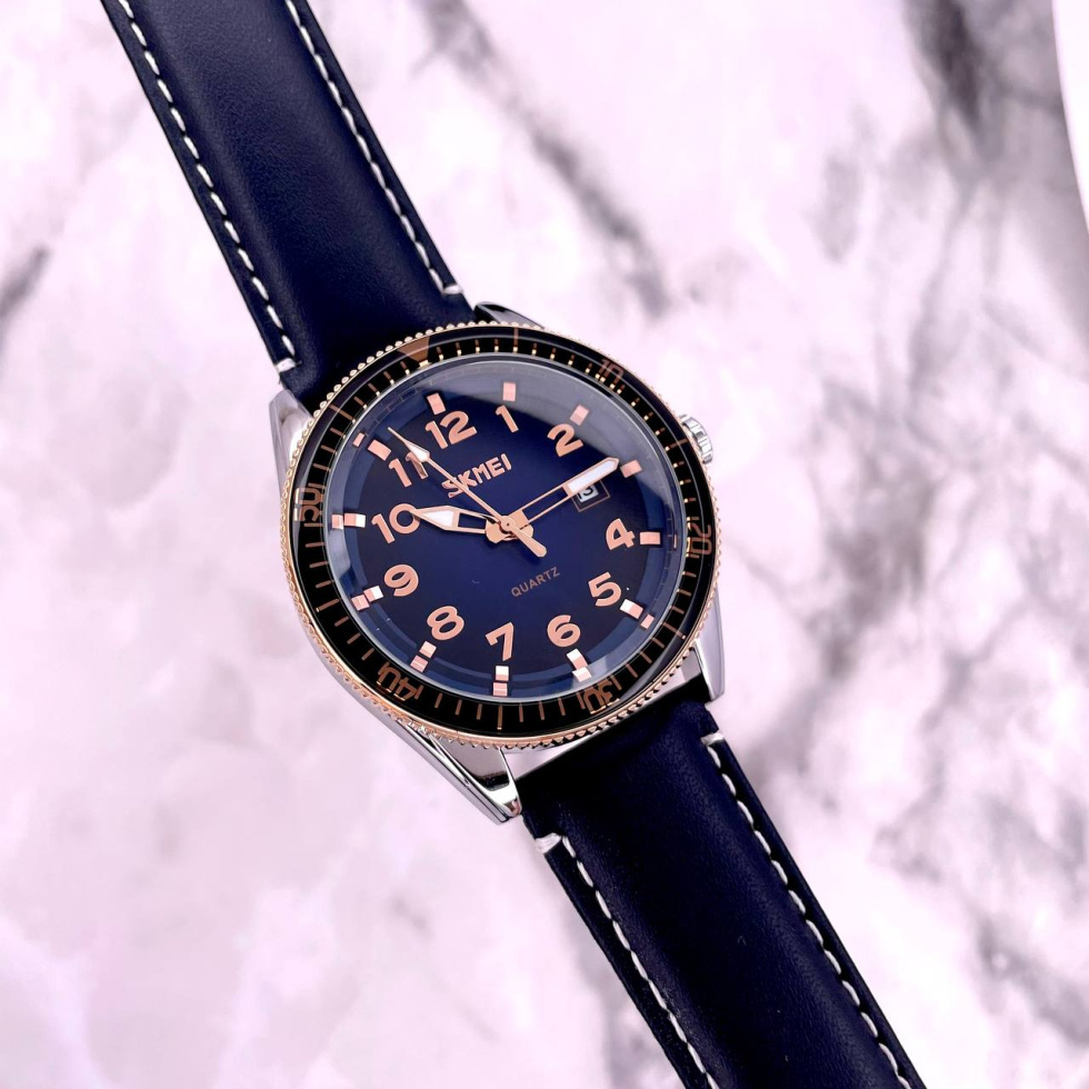 Живые фото часов Skmei 9232LRGBU Rose-Gold Blue Leather 0