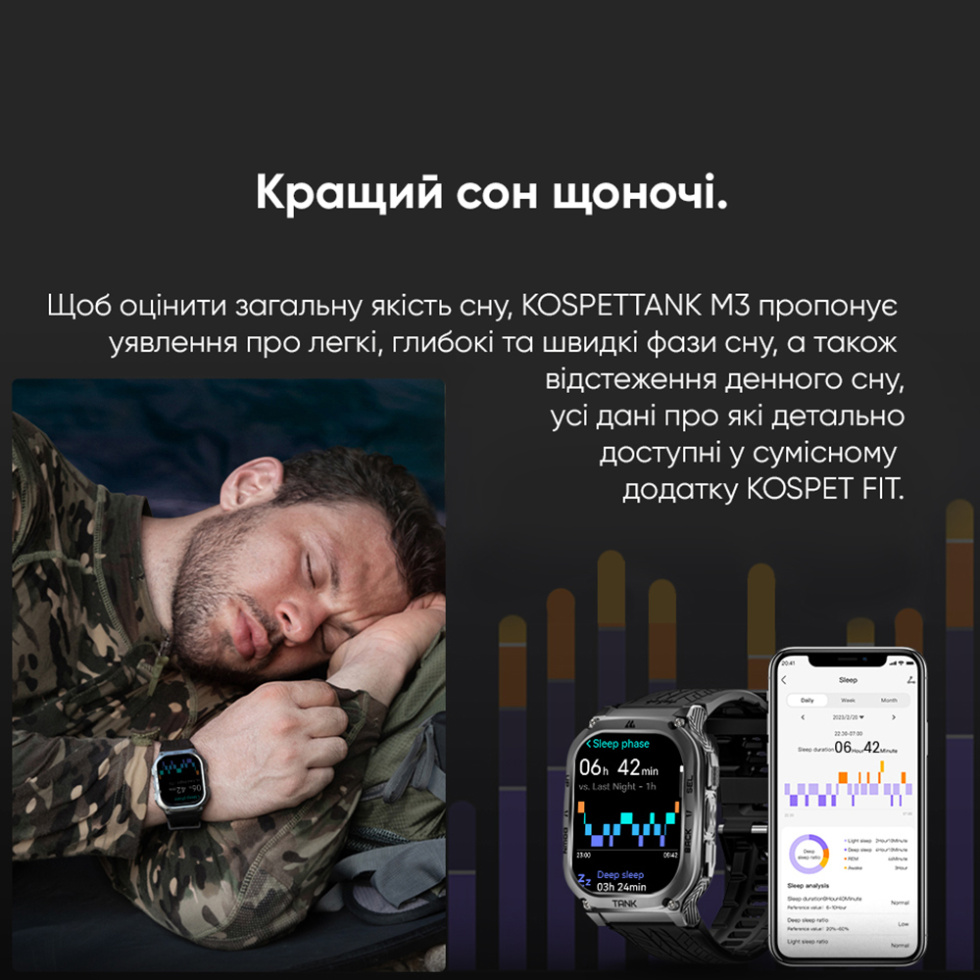 large Часы мужские Розумний годинник Kospet TANK M3 Black 17