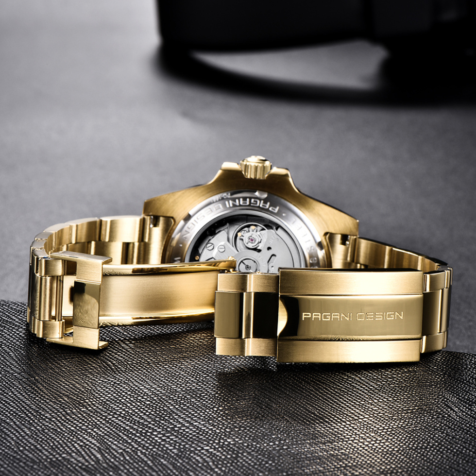 large Часы мужские Pagani Design PD-1661 Yellow Gold-Green 2