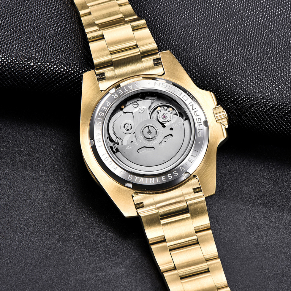 large Часы мужские Pagani Design PD-1661 Yellow Gold-Green 3
