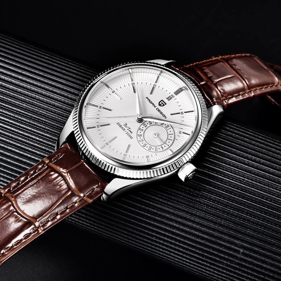 large Часы мужские Pagani Design PD-1689 Silver-White-Brown 0