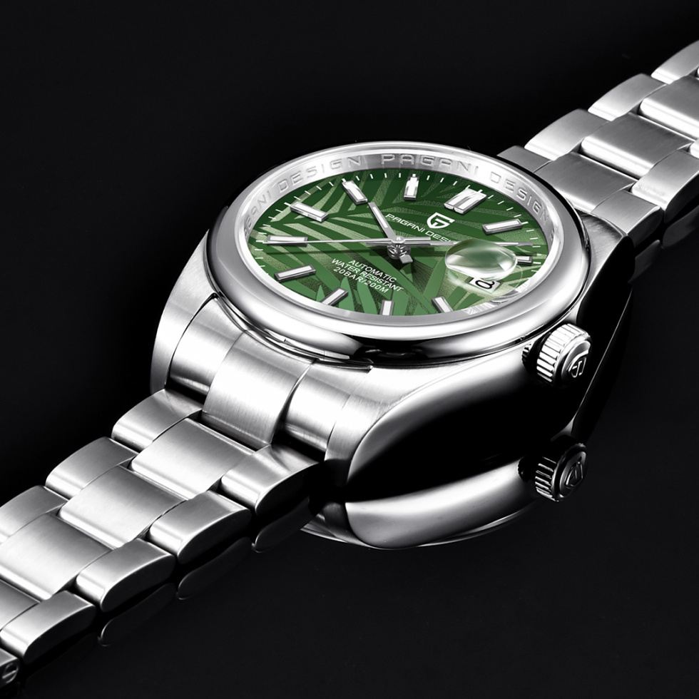 large Часы мужские Pagani Design PD-1715 Silver-Green 2