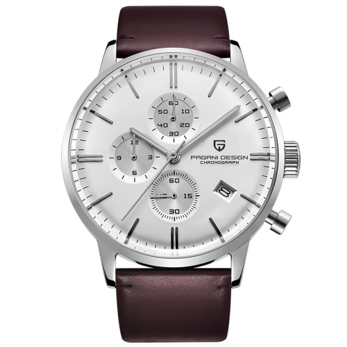 Годинник чоловічий Pagani Design PD-2720 Silver-White--Brown