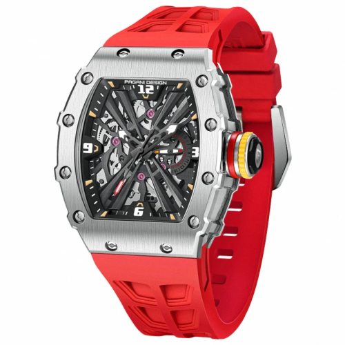 Часы мужские Pagani Design PD-1738 Silver-Red