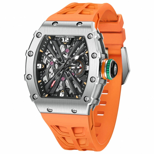 Часы мужские Pagani Design PD-1738 Silver-Orange