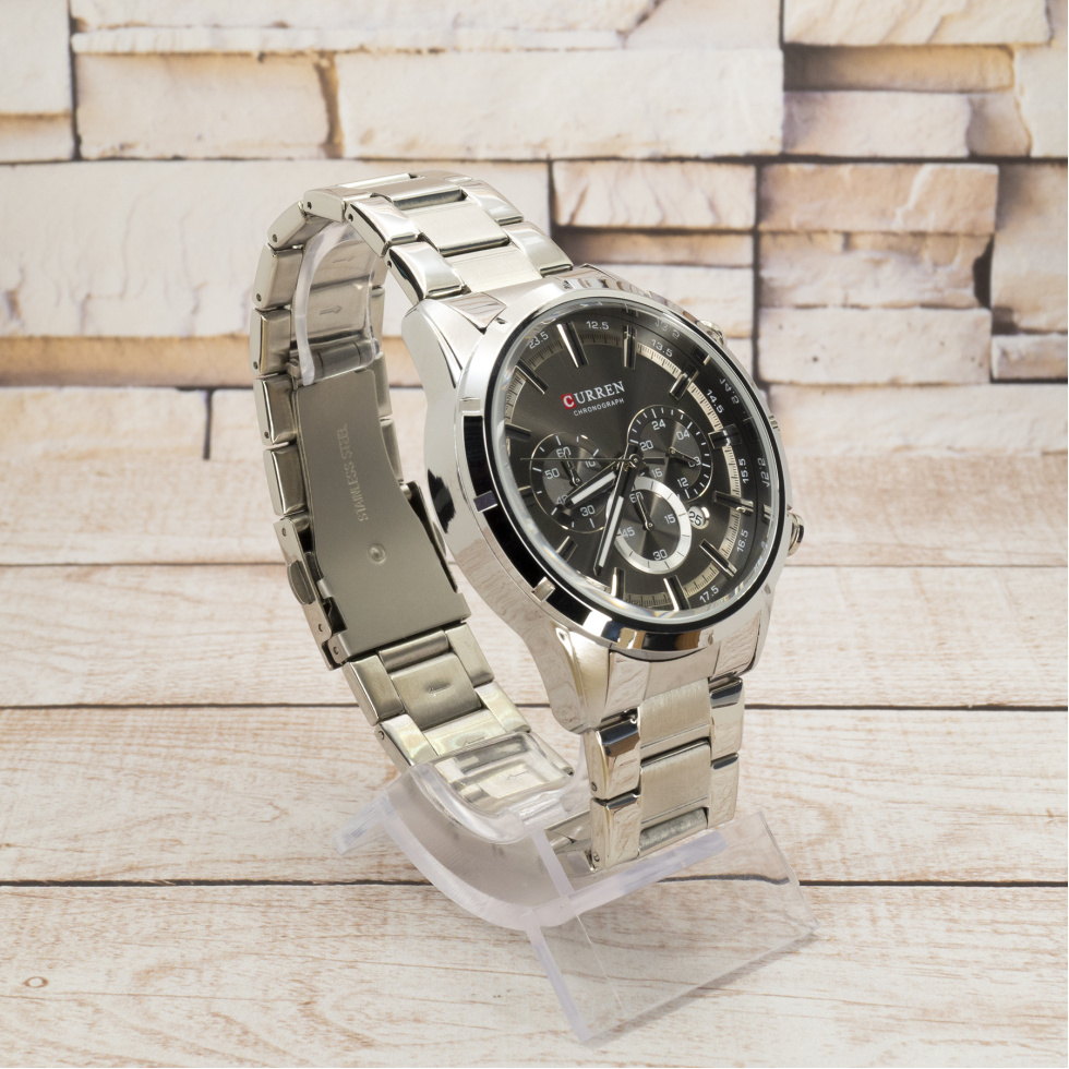 Живые фото часов Curren 8355 Silver-Black 2