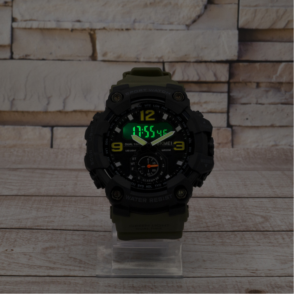 Живые фото часов Skmei 1637 Black-Military Wristband 5
