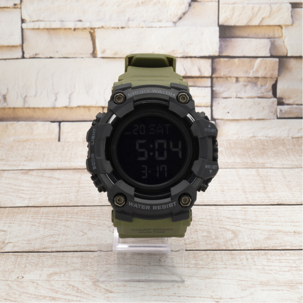 Живые фото часов Skmei 1968 Military-Black 0
