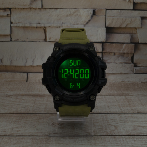 Часы мужские Skmei 1384 Black-Khaki Wrisband-4