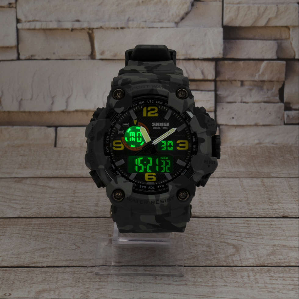 Живые фото часов Skmei 1520CMGY Gray Camo 4
