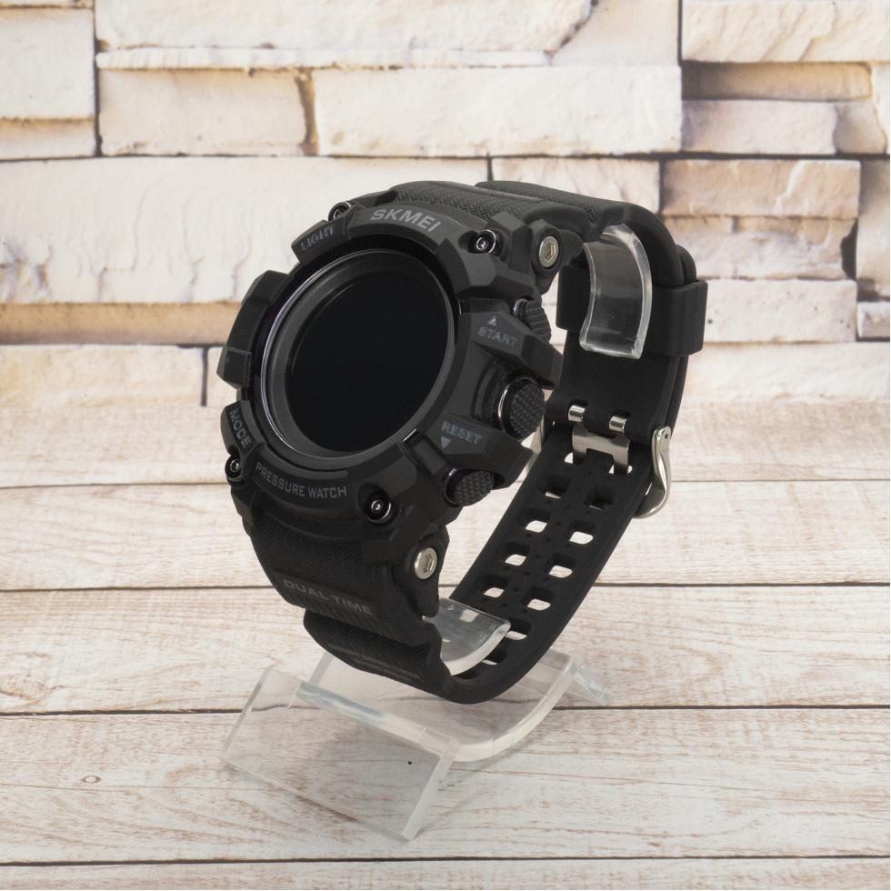Живые фото часов Skmei 1356BK Black + Compass 1