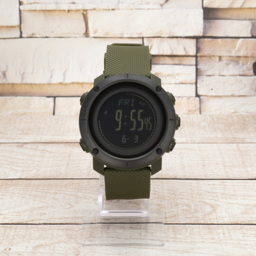 Годинник чоловічий Skmei 1427AG Army Green + Compass-0