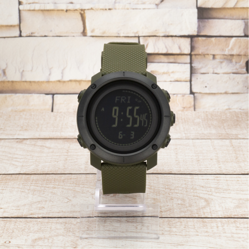 Живі фото годинника Skmei 1427AG Army Green + Compass 0