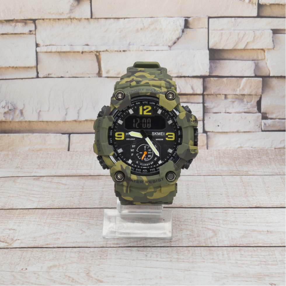 Живые фото часов Skmei 1637CMGN Camo Green 0