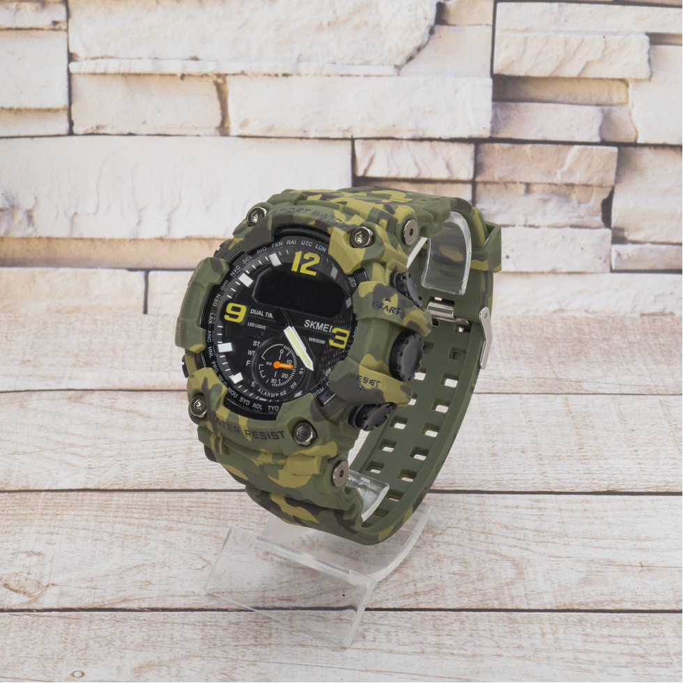 Живые фото часов Skmei 1637CMGN Camo Green 1