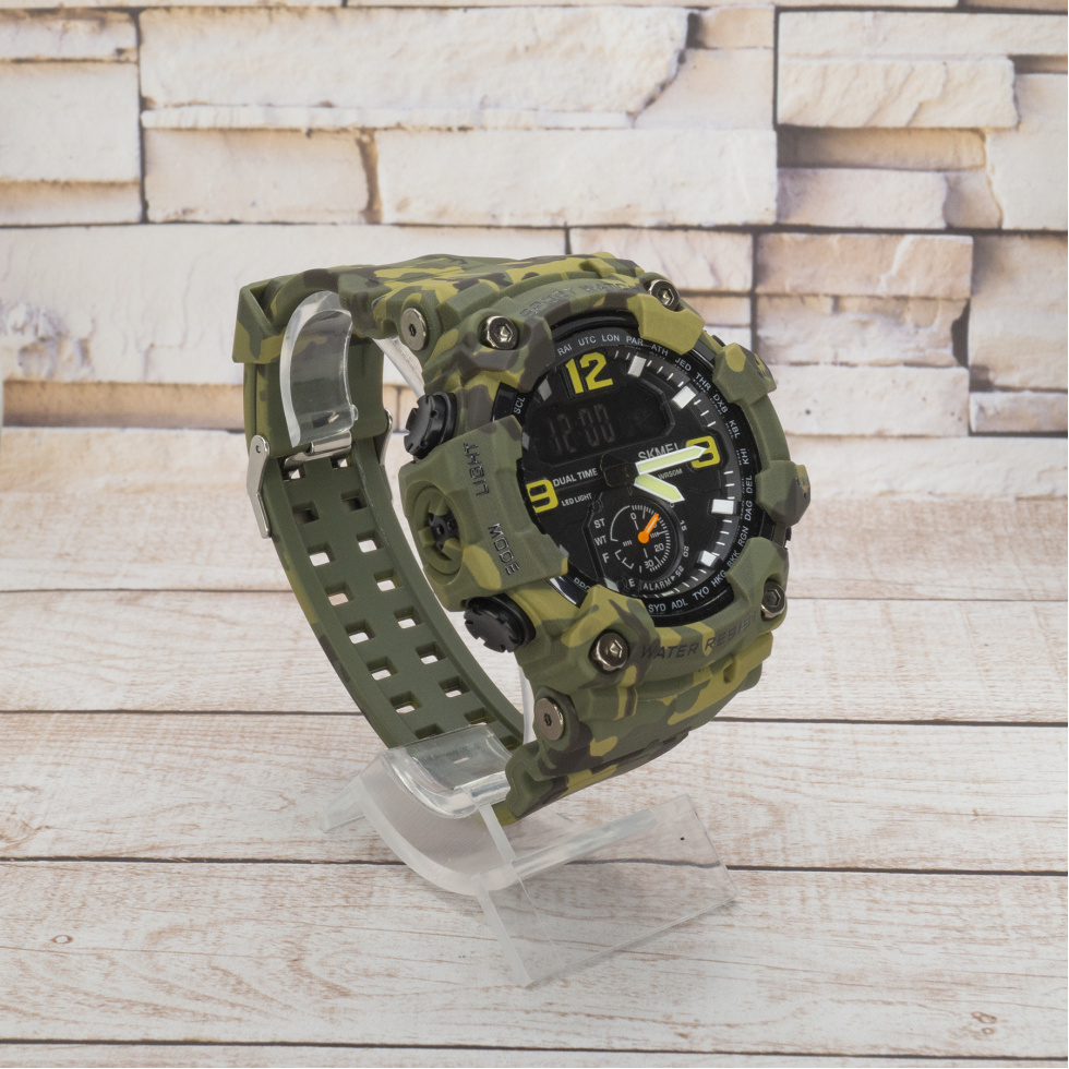 Живые фото часов Skmei 1637CMGN Camo Green 2