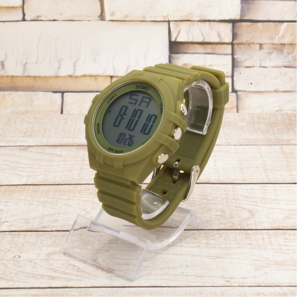 Живые фото часов Skmei 1715AG army green 1