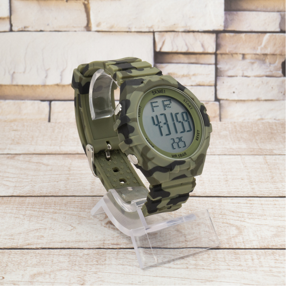 Живі фото годинника Skmei 1715CMGN camo green 2