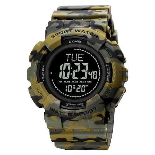 Часы мужские Skmei 2077 Camo Green + Compass