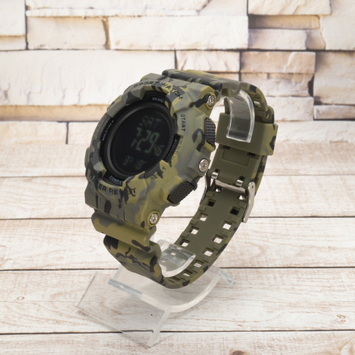 Часы мужские Skmei 2077 Camo Green + Compass-1