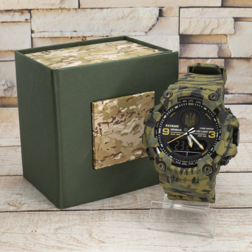 Годинник чоловічий Patriot 001CMGRUAGD Camo Green Тризуб золото-1