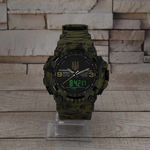 Годинник чоловічий Patriot 001CMGRUAGD Camo Green Тризуб золото-5