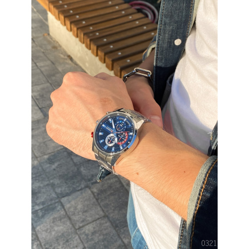 Часы мужские Curren 8415 Silver-Black-Blue-1