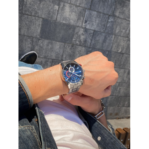 Часы мужские Curren 8415 Silver-Black-Blue-2