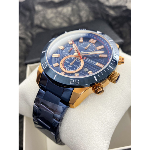 Часы мужские Curren 8417 Blue-Gold-1
