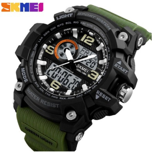 Годинник чоловічий Skmei 1283 Black-Military Wristband-0