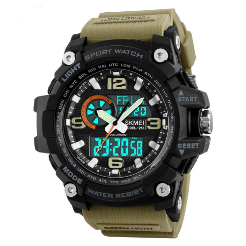 Годинник чоловічий Skmei 1283 Black-Khaki Wristband