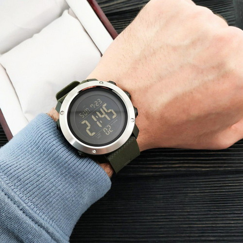 Часы мужские Skmei 1416 Silver-Black-Military-1