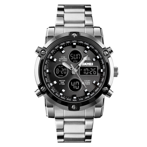 Годинник чоловічий Skmei 1389SIBK Silver-Black-Black