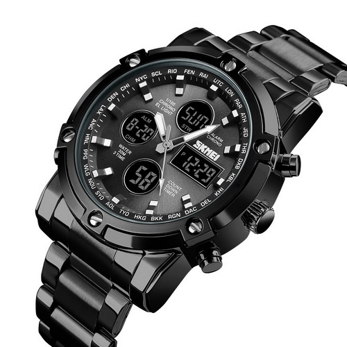 large Часы мужские Skmei 1389BK All Black 0