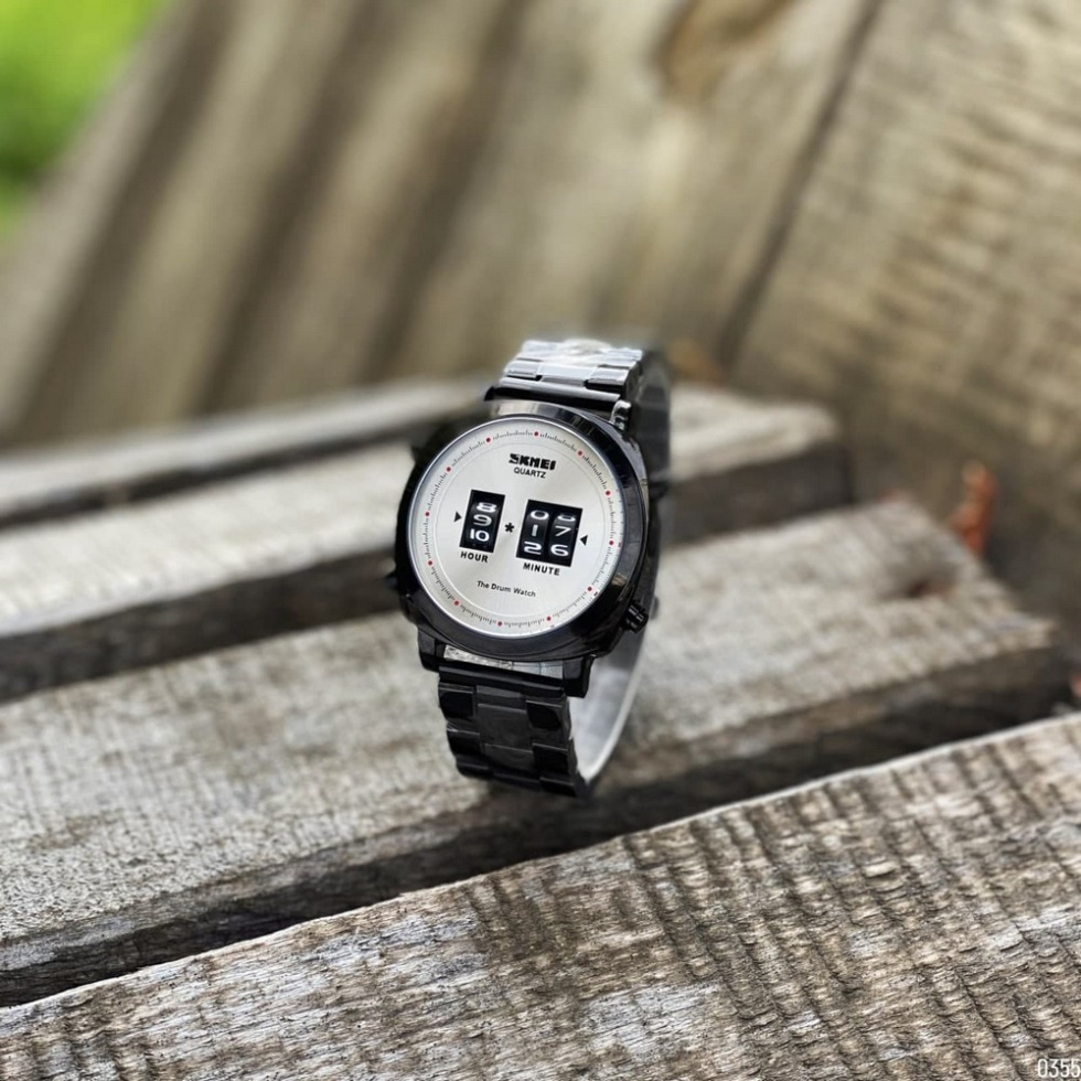 large Годинник чоловічий Skmei 1531 Black-White 3