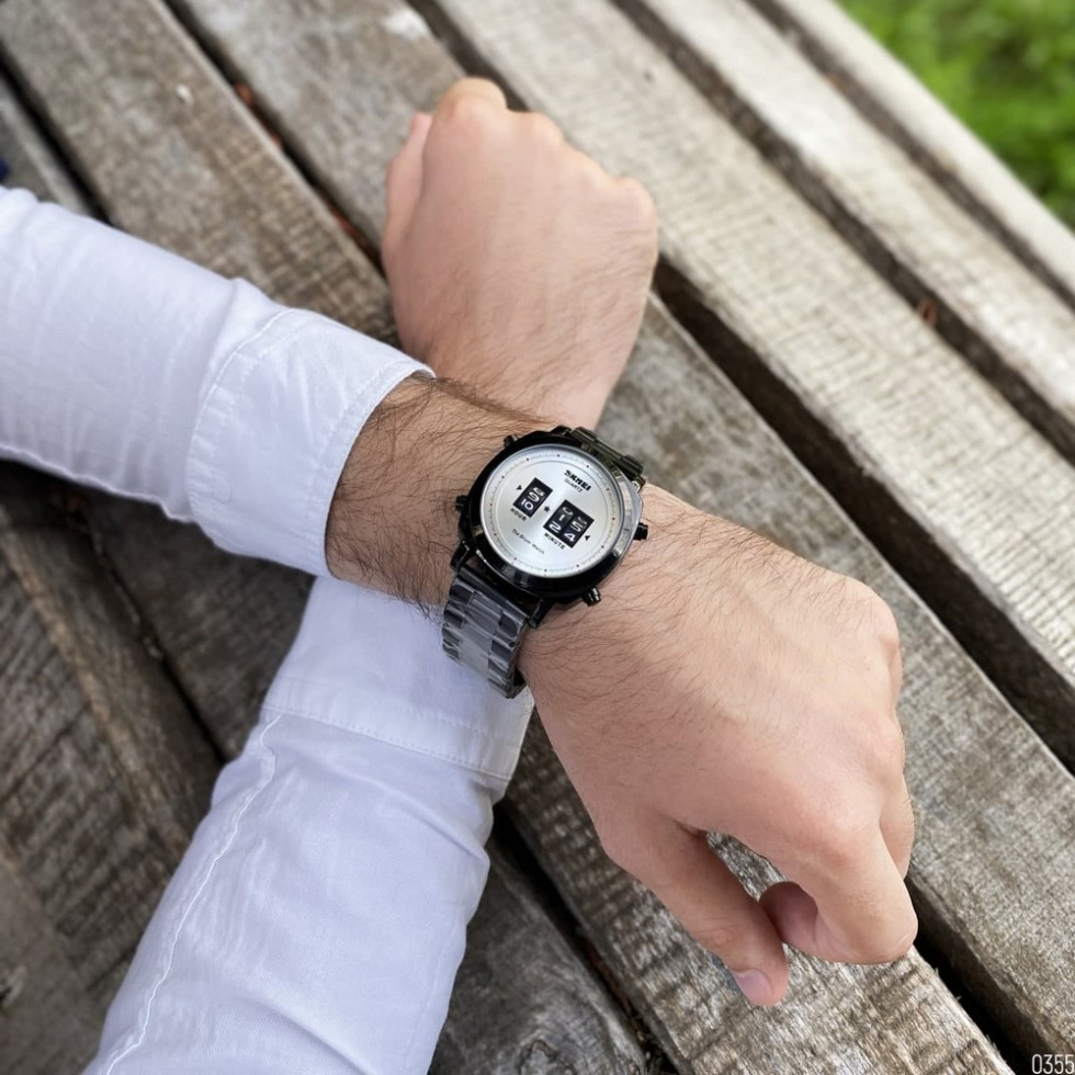 large Годинник чоловічий Skmei 1531 Black-White 5