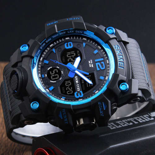 Часы мужские Skmei 1155 Black Blue-0