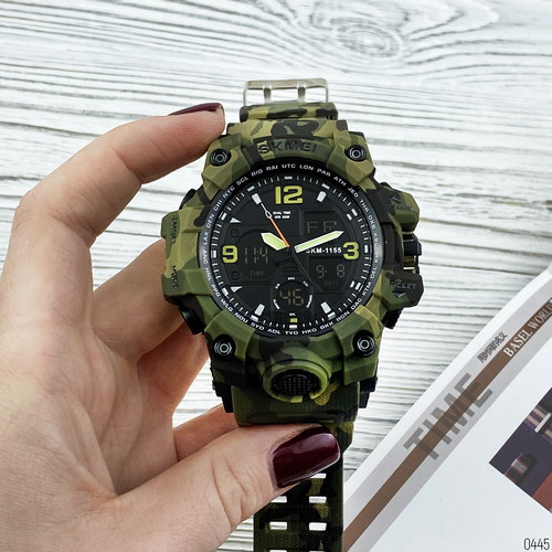 large Годинник чоловічий Skmei 1155B Military Green 0