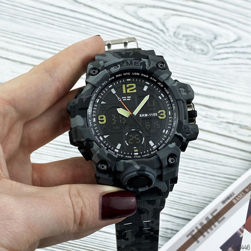 Часы мужские Skmei 1155B Military Gray-0