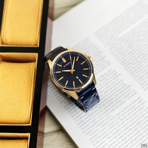 Часы мужские Curren 8366 Blue-Gold-1