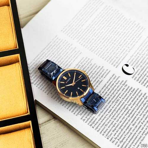 Часы мужские Curren 8366 Blue-Gold-2